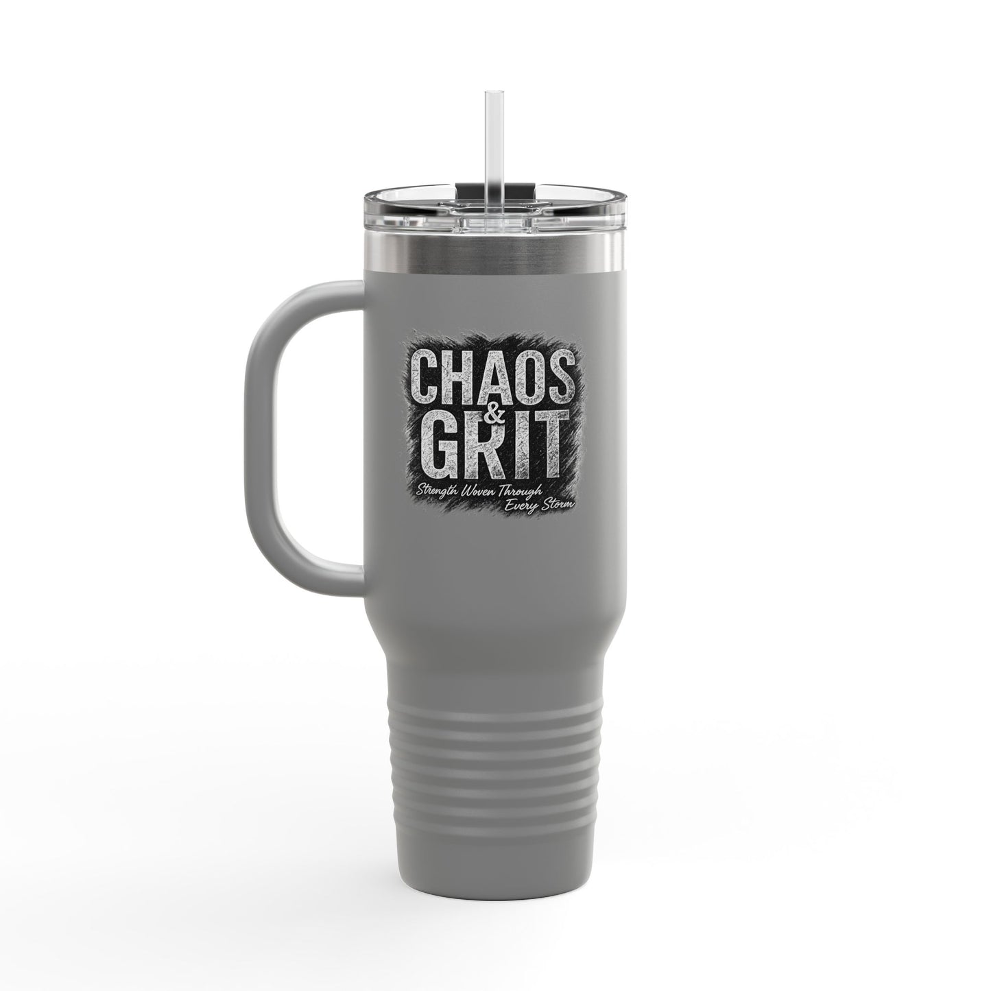 Chaos & Grit 40oz Insulated Travel Mug – Motivational, Durable, Adventure-Ready Drinkware