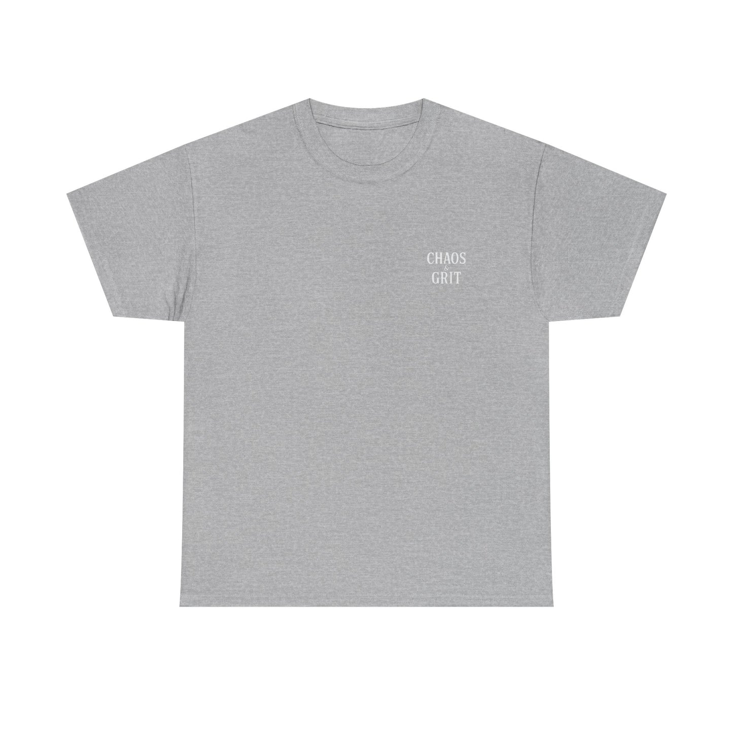 Chaos & Grit Unisex Heavy Cotton Tee – Motivational Streetwear, Everyday Inspiration, Comfortable Gift for Dreamers and Doers