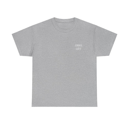 Chaos & Grit Unisex Heavy Cotton Tee – Motivational Streetwear, Everyday Inspiration, Comfortable Gift for Dreamers and Doers