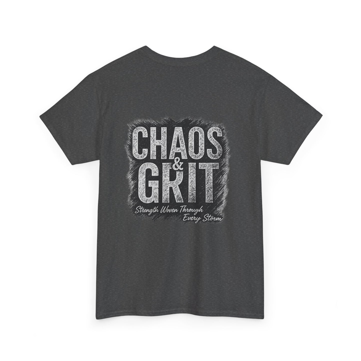 Chaos & Grit Unisex Heavy Cotton Tee – Motivational Streetwear, Everyday Inspiration, Comfortable Gift for Dreamers and Doers