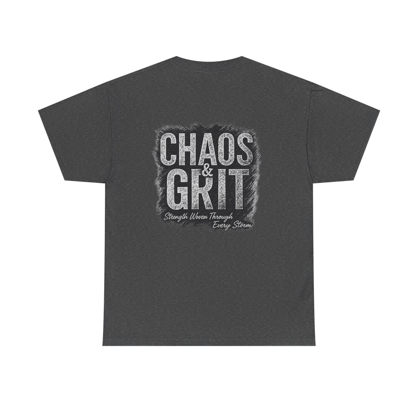Chaos & Grit Unisex Heavy Cotton Tee – Motivational Streetwear, Everyday Inspiration, Comfortable Gift for Dreamers and Doers