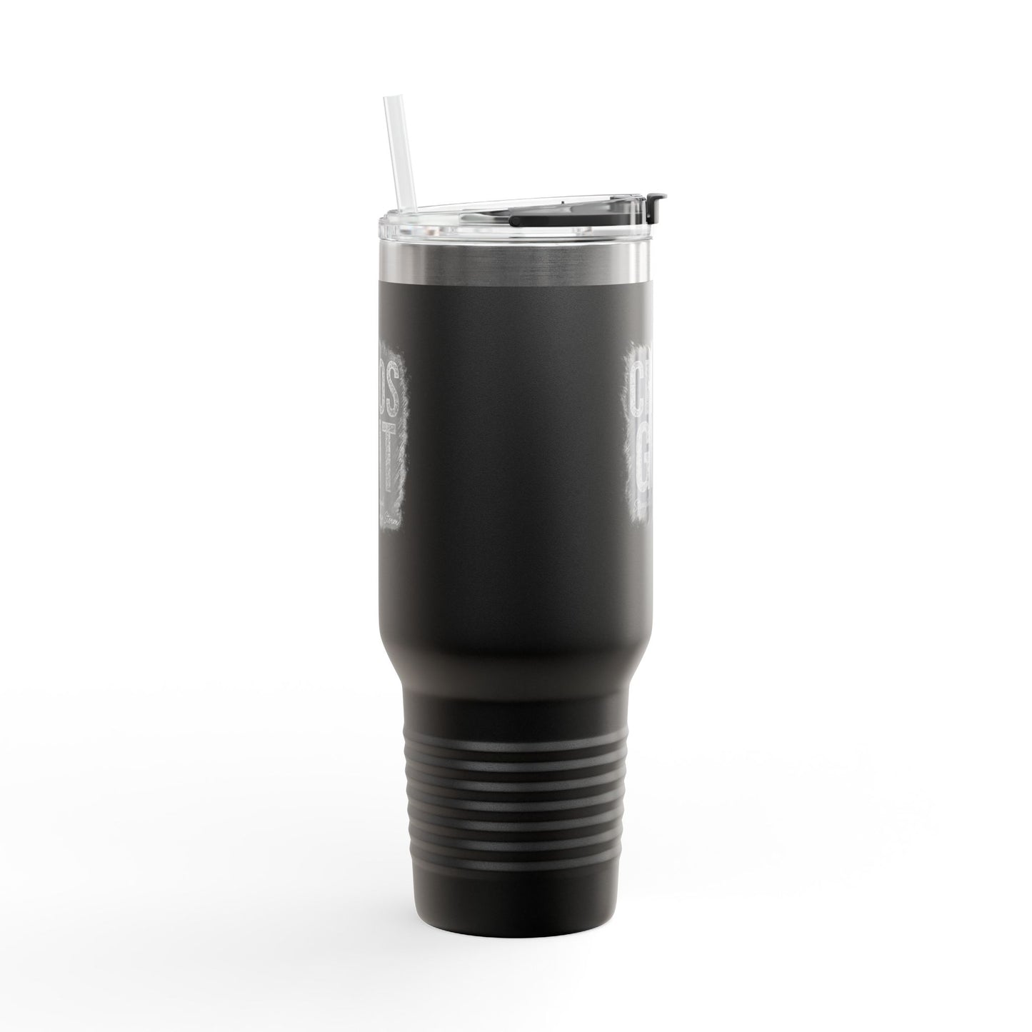 Chaos & Grit 40oz Insulated Travel Mug – Motivational, Durable, Adventure-Ready Drinkware