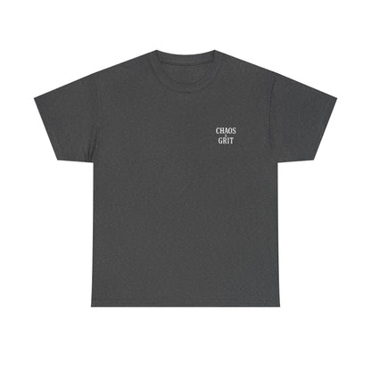 Chaos & Grit Unisex Heavy Cotton Tee – Motivational Streetwear, Everyday Inspiration, Comfortable Gift for Dreamers and Doers