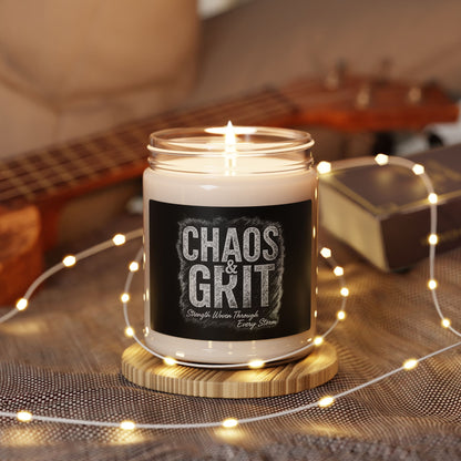 Chaos & Grit Scented Soy Candle – Motivational Aromatherapy Gift for Self-Care & Home Decor