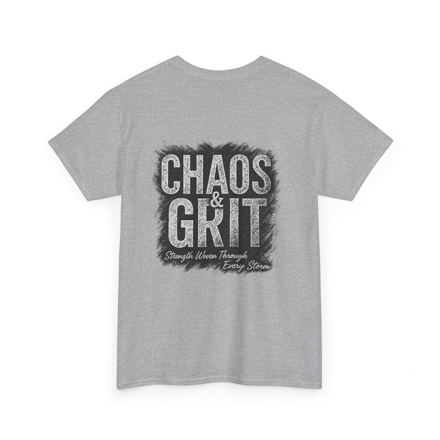 Chaos & Grit Unisex Heavy Cotton Tee – Motivational Streetwear, Everyday Inspiration, Comfortable Gift for Dreamers and Doers