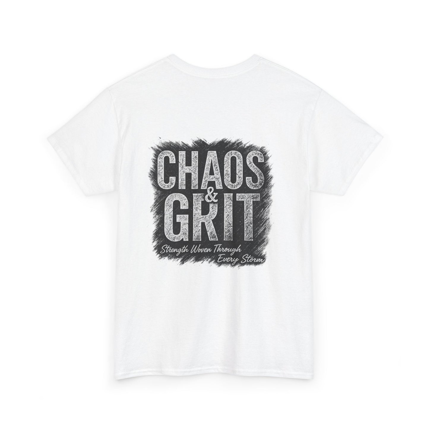 Chaos & Grit Unisex Heavy Cotton Tee – Motivational Streetwear, Everyday Inspiration, Comfortable Gift for Dreamers and Doers