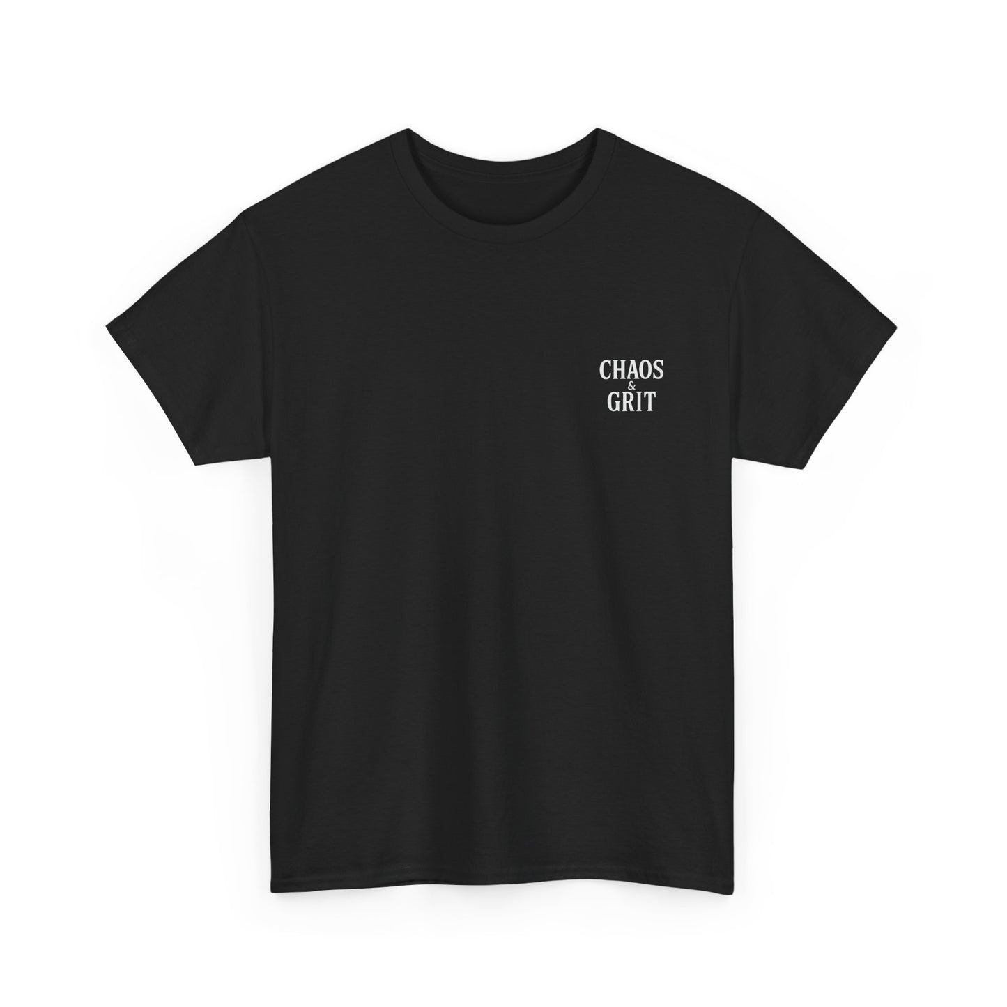 Chaos & Grit Unisex Heavy Cotton Tee – Motivational Streetwear, Everyday Inspiration, Comfortable Gift for Dreamers and Doers