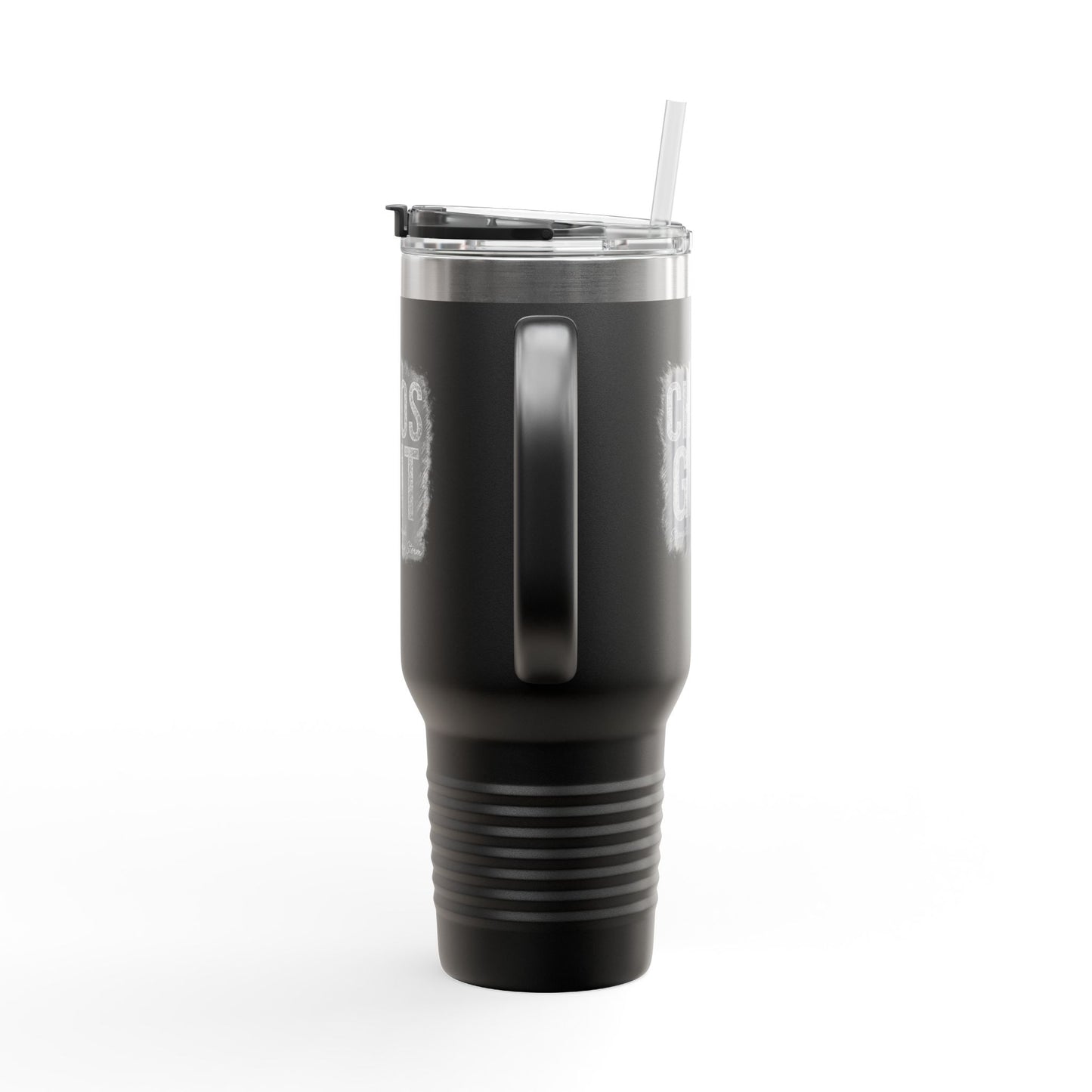 Chaos & Grit 40oz Insulated Travel Mug – Motivational, Durable, Adventure-Ready Drinkware
