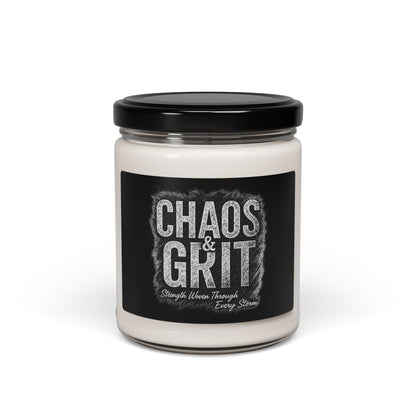 Chaos & Grit Scented Soy Candle – Motivational Aromatherapy Gift for Self-Care & Home Decor