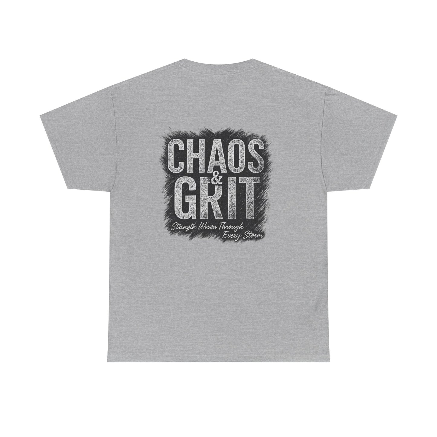 Chaos & Grit Unisex Heavy Cotton Tee – Motivational Streetwear, Everyday Inspiration, Comfortable Gift for Dreamers and Doers