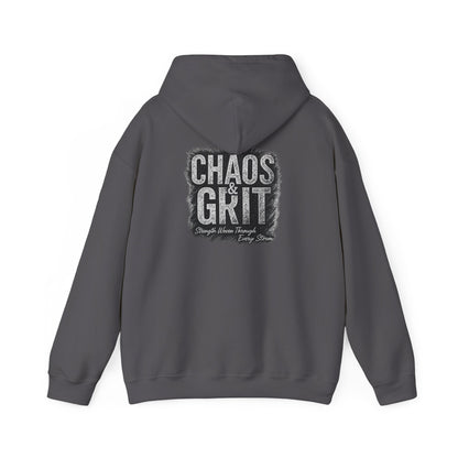 Chaos & Grit Hoodie – Motivational Unisex Sweatshirt, Soft Gift for Him or Her