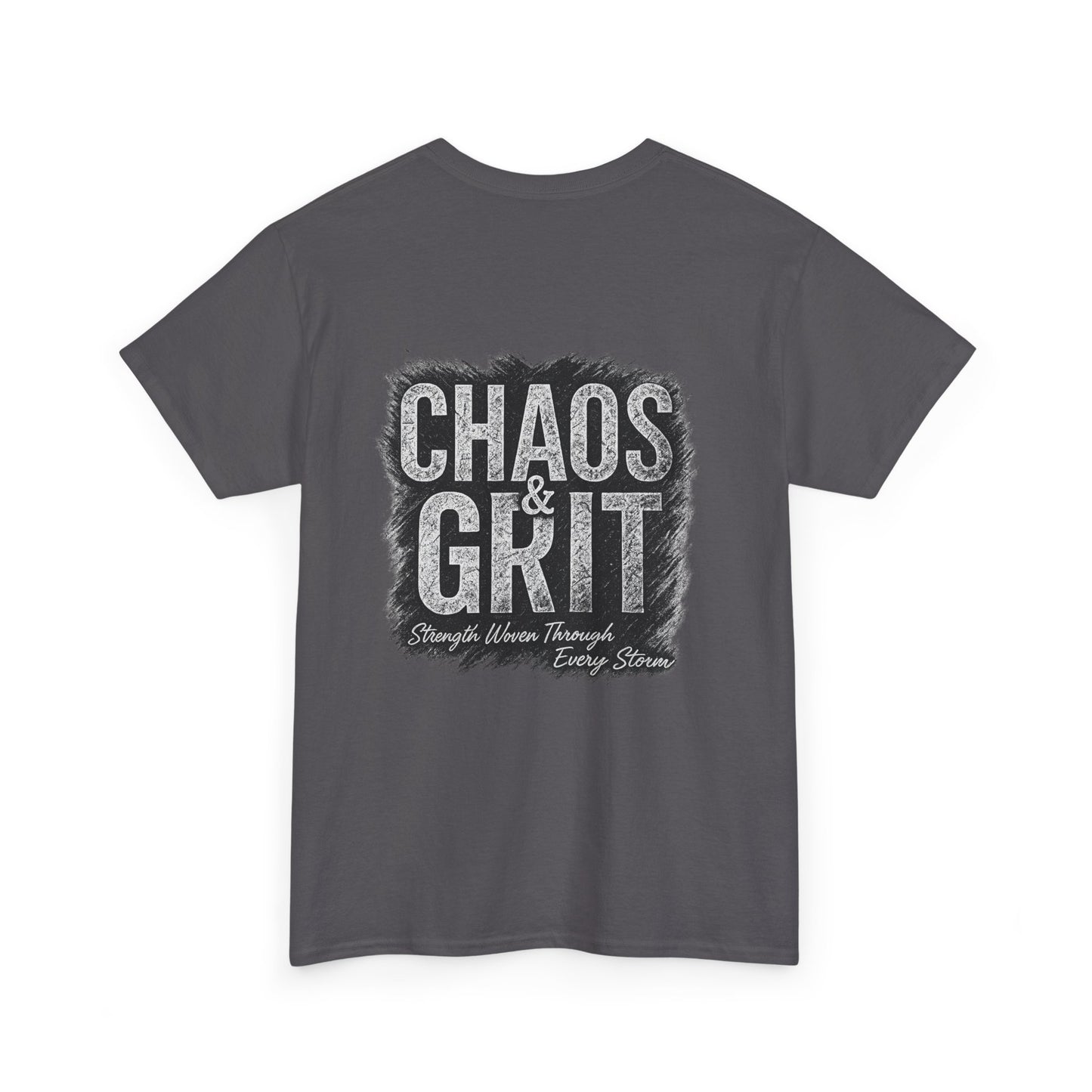 Chaos & Grit Unisex Heavy Cotton Tee – Motivational Streetwear, Everyday Inspiration, Comfortable Gift for Dreamers and Doers