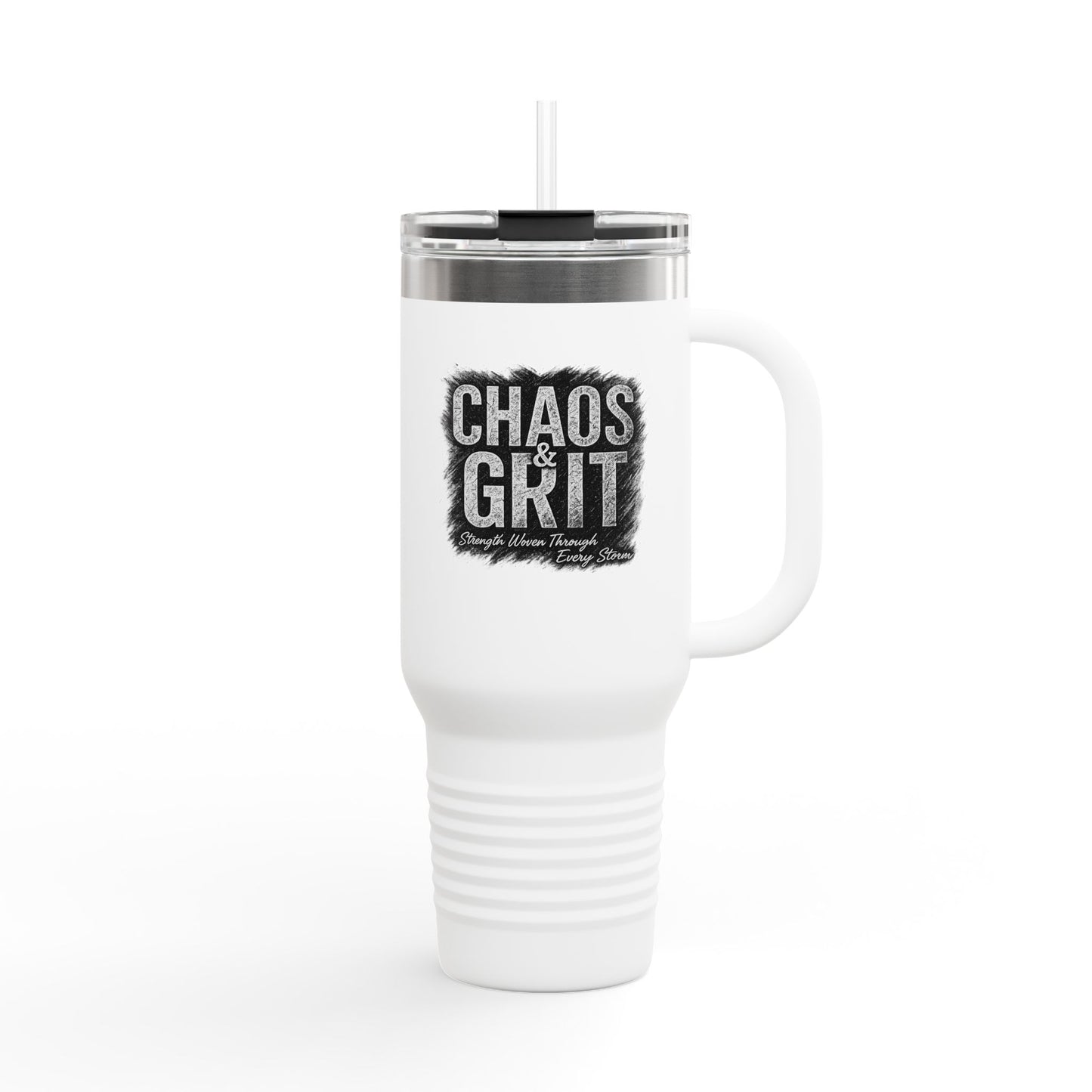 Chaos & Grit 40oz Insulated Travel Mug – Motivational, Durable, Adventure-Ready Drinkware
