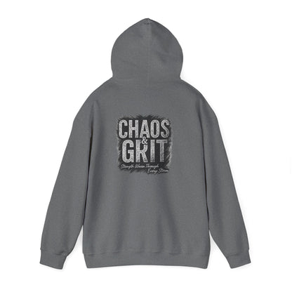 Chaos & Grit Hoodie – Motivational Unisex Sweatshirt, Soft Gift for Him or Her