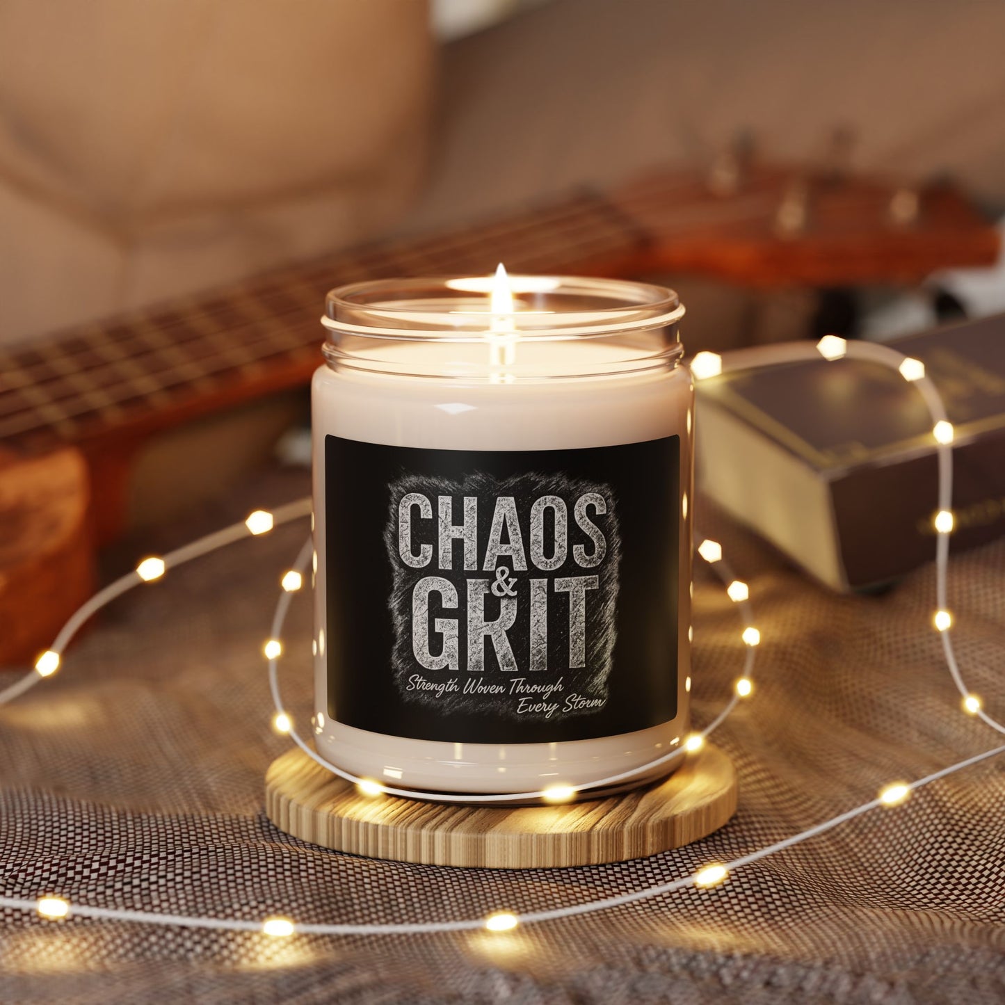 Chaos & Grit Scented Soy Candle – Motivational Aromatherapy Gift for Self-Care & Home Decor