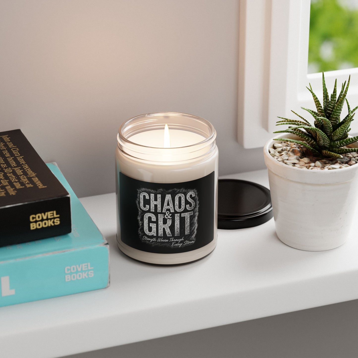 Chaos & Grit Scented Soy Candle – Motivational Aromatherapy Gift for Self-Care & Home Decor