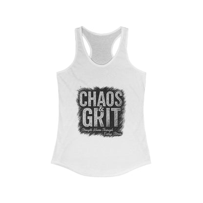 Chaos & Grit Women's Tank – Motivational Fitness Top, Activewear Gift, Casual Workout Shirt