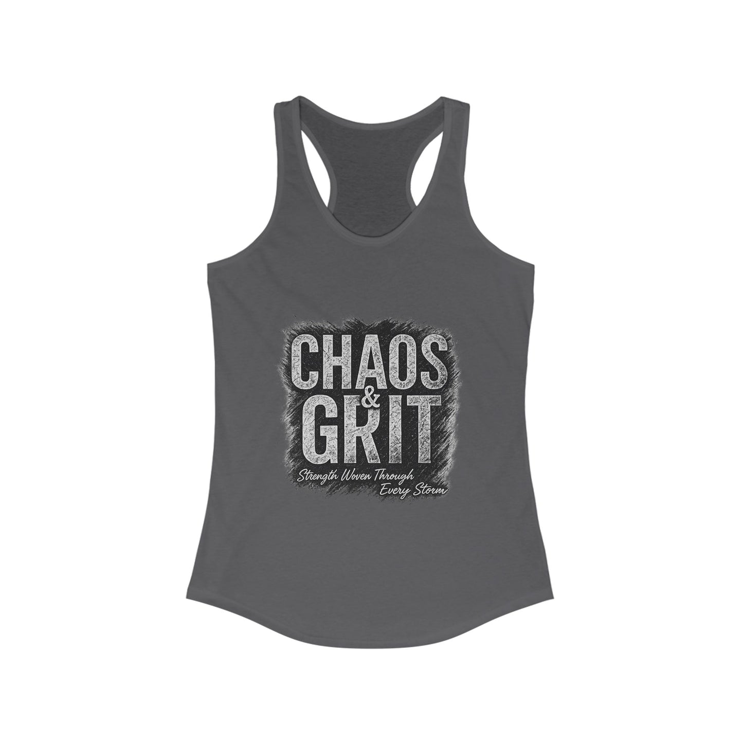 Chaos & Grit Women's Tank – Motivational Fitness Top, Activewear Gift, Casual Workout Shirt