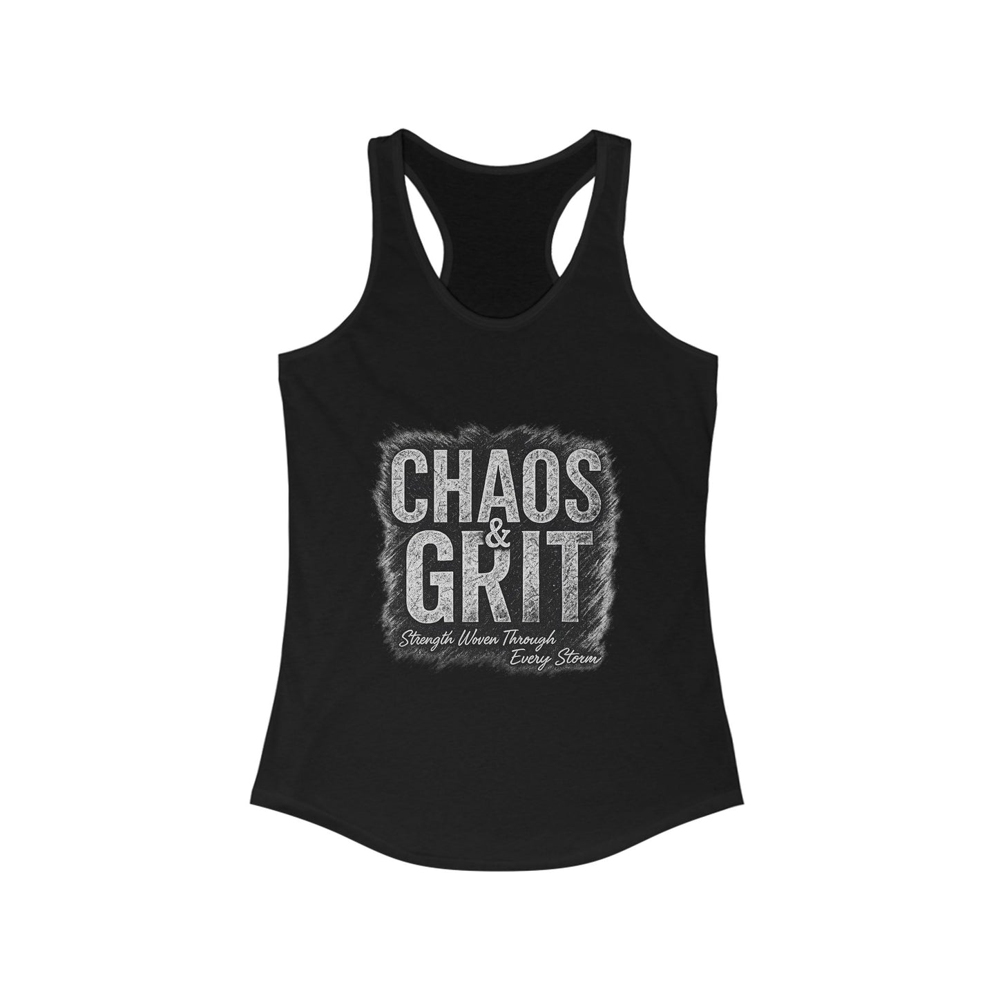 Chaos & Grit Women's Tank – Motivational Fitness Top, Activewear Gift, Casual Workout Shirt