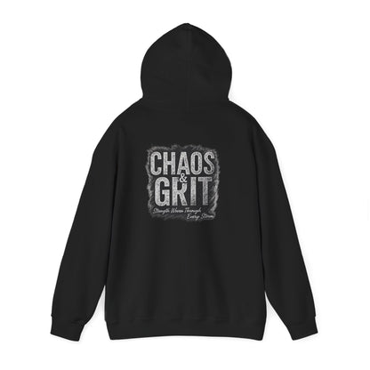 Chaos & Grit Hoodie – Motivational Unisex Sweatshirt, Soft Gift for Him or Her