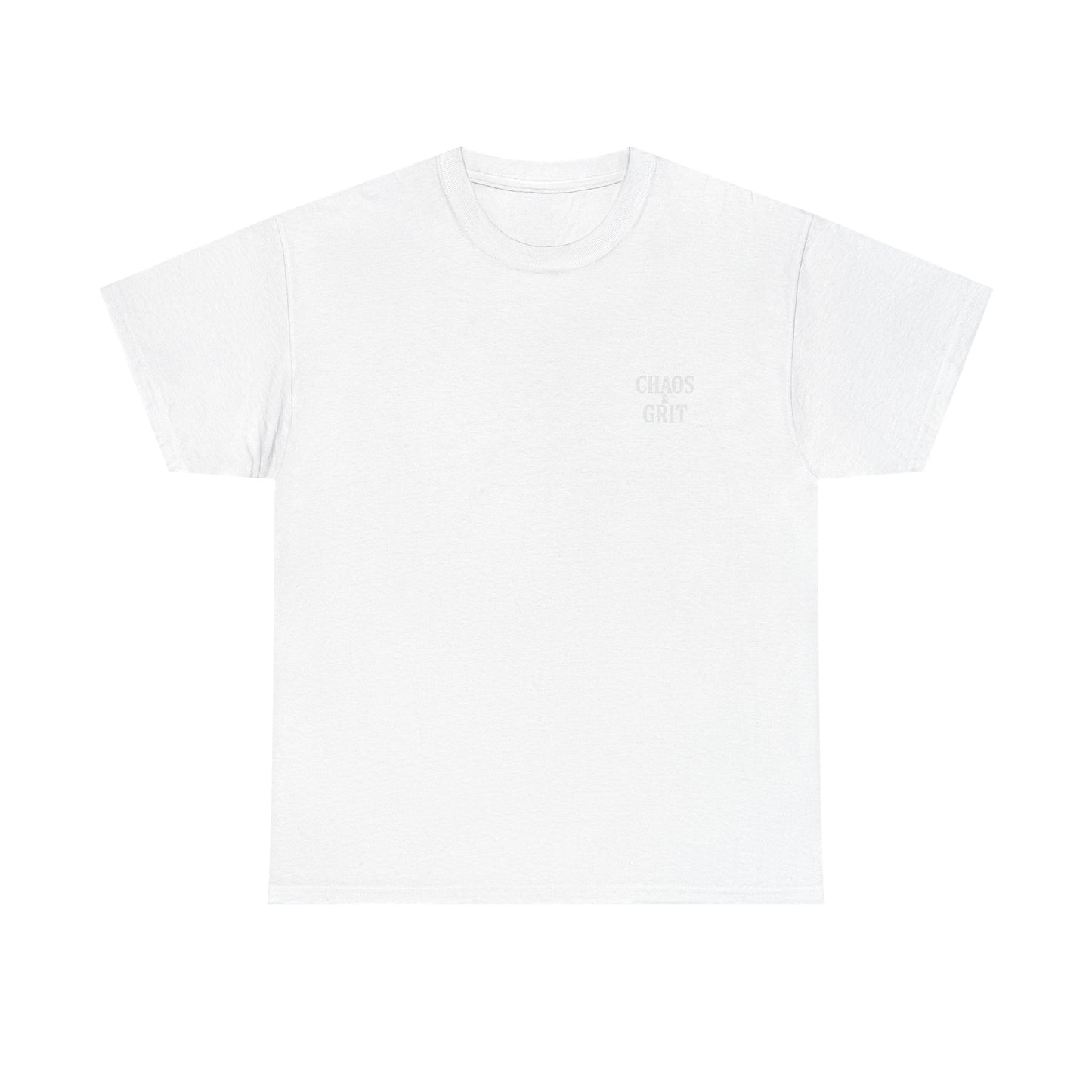 Chaos & Grit Unisex Heavy Cotton Tee – Motivational Streetwear, Everyday Inspiration, Comfortable Gift for Dreamers and Doers
