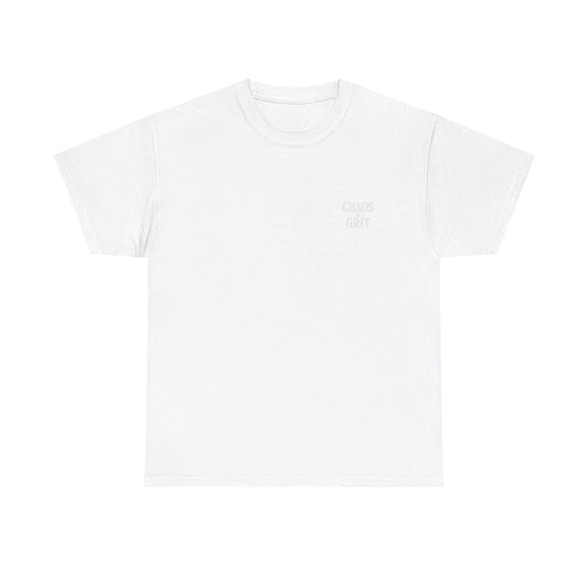 Chaos & Grit Unisex Heavy Cotton Tee – Motivational Streetwear, Everyday Inspiration, Comfortable Gift for Dreamers and Doers