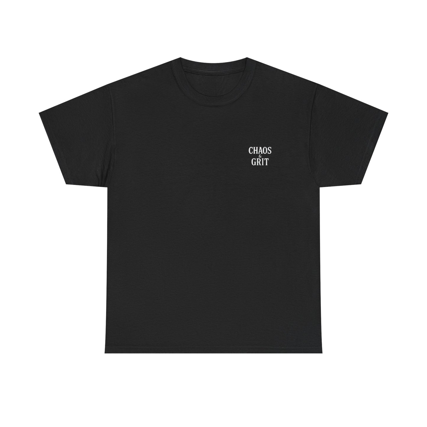 Chaos & Grit Unisex Heavy Cotton Tee – Motivational Streetwear, Everyday Inspiration, Comfortable Gift for Dreamers and Doers