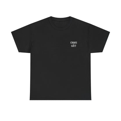Chaos & Grit Unisex Heavy Cotton Tee – Motivational Streetwear, Everyday Inspiration, Comfortable Gift for Dreamers and Doers