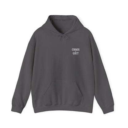 Chaos & Grit Hoodie – Motivational Unisex Sweatshirt, Soft Gift for Him or Her