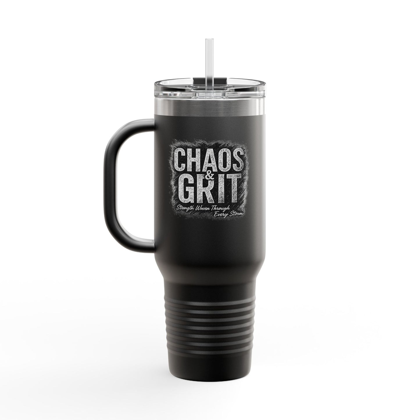 Chaos & Grit 40oz Insulated Travel Mug – Motivational, Durable, Adventure-Ready Drinkware