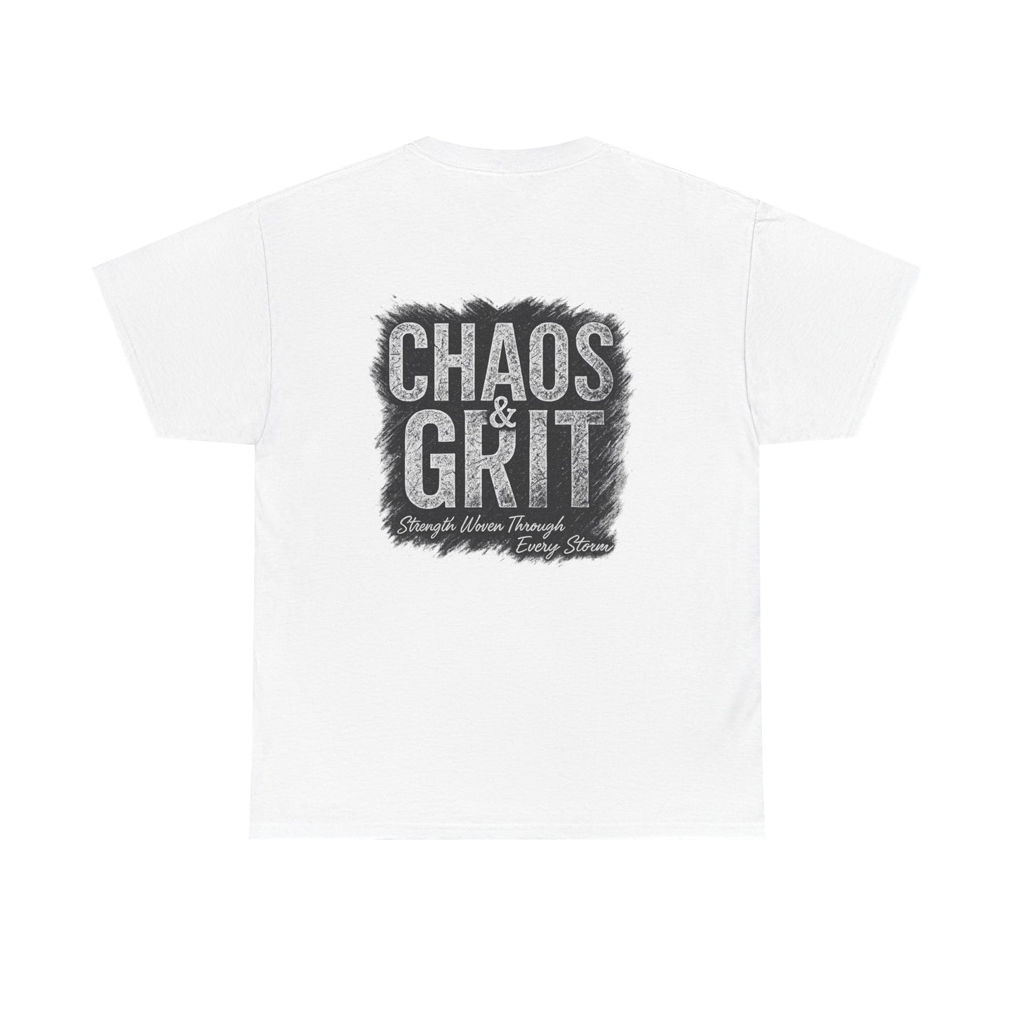 Chaos & Grit Unisex Heavy Cotton Tee – Motivational Streetwear, Everyday Inspiration, Comfortable Gift for Dreamers and Doers
