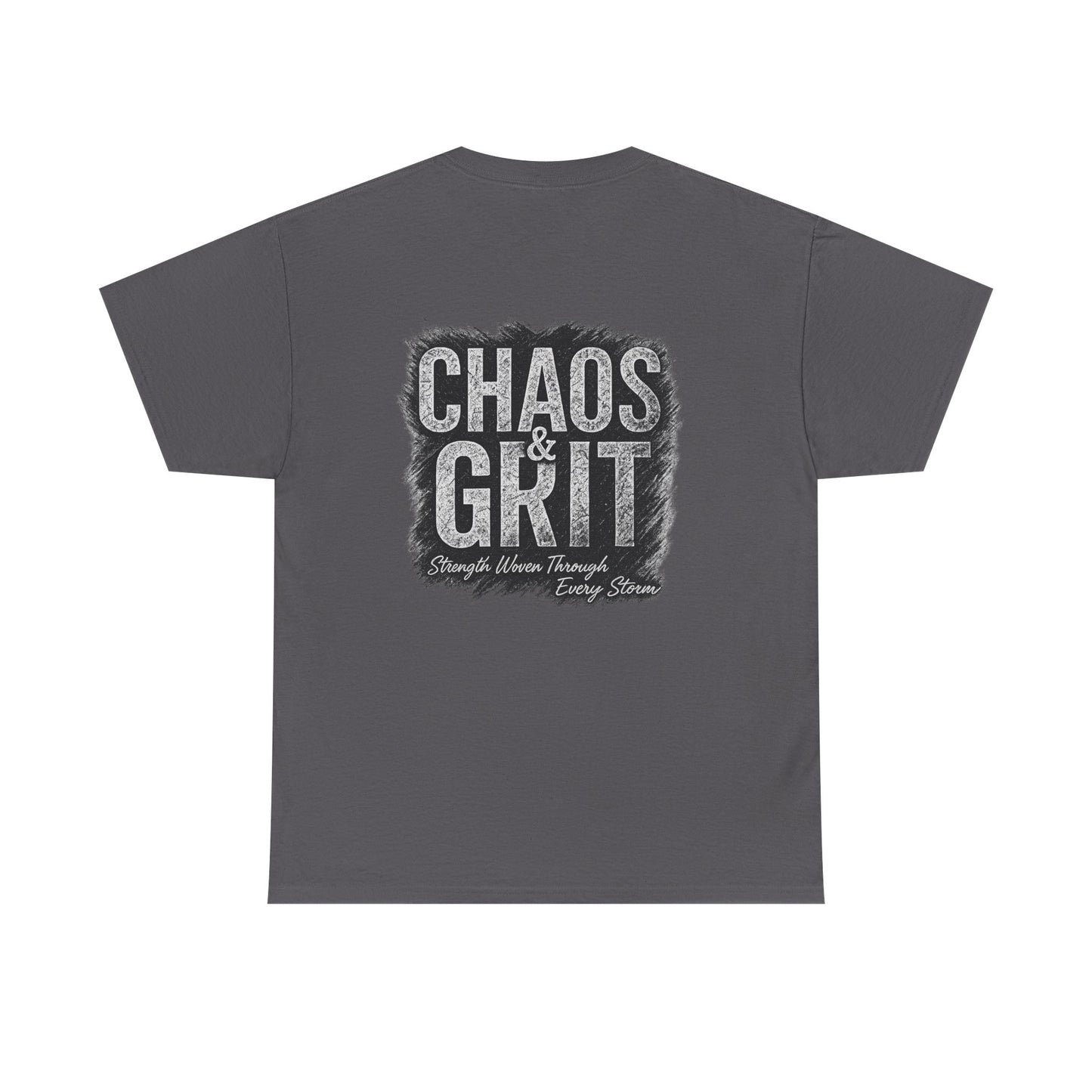 Chaos & Grit Unisex Heavy Cotton Tee – Motivational Streetwear, Everyday Inspiration, Comfortable Gift for Dreamers and Doers