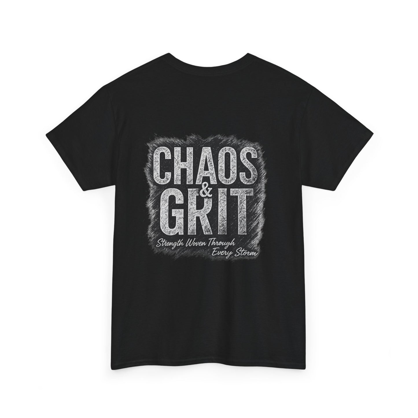 Chaos & Grit Unisex Heavy Cotton Tee – Motivational Streetwear, Everyday Inspiration, Comfortable Gift for Dreamers and Doers