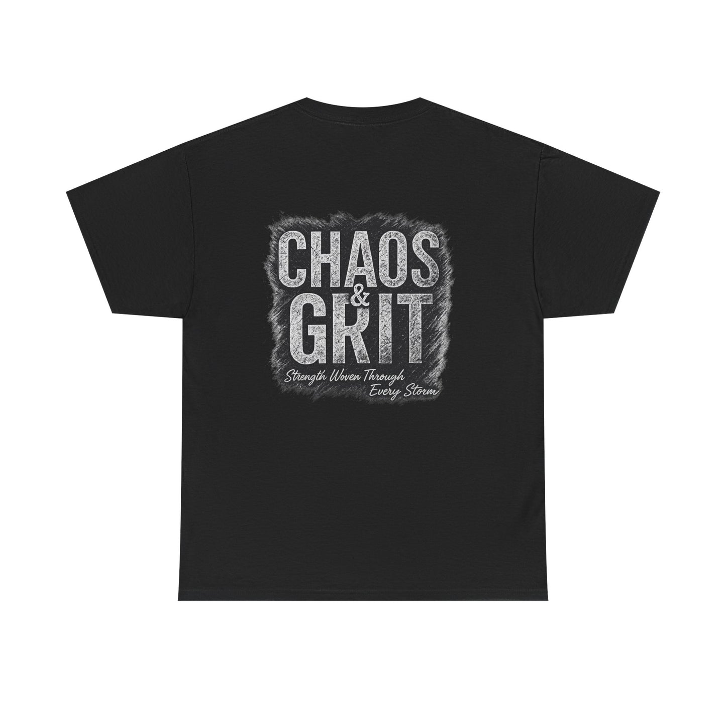 Chaos & Grit Unisex Heavy Cotton Tee – Motivational Streetwear, Everyday Inspiration, Comfortable Gift for Dreamers and Doers