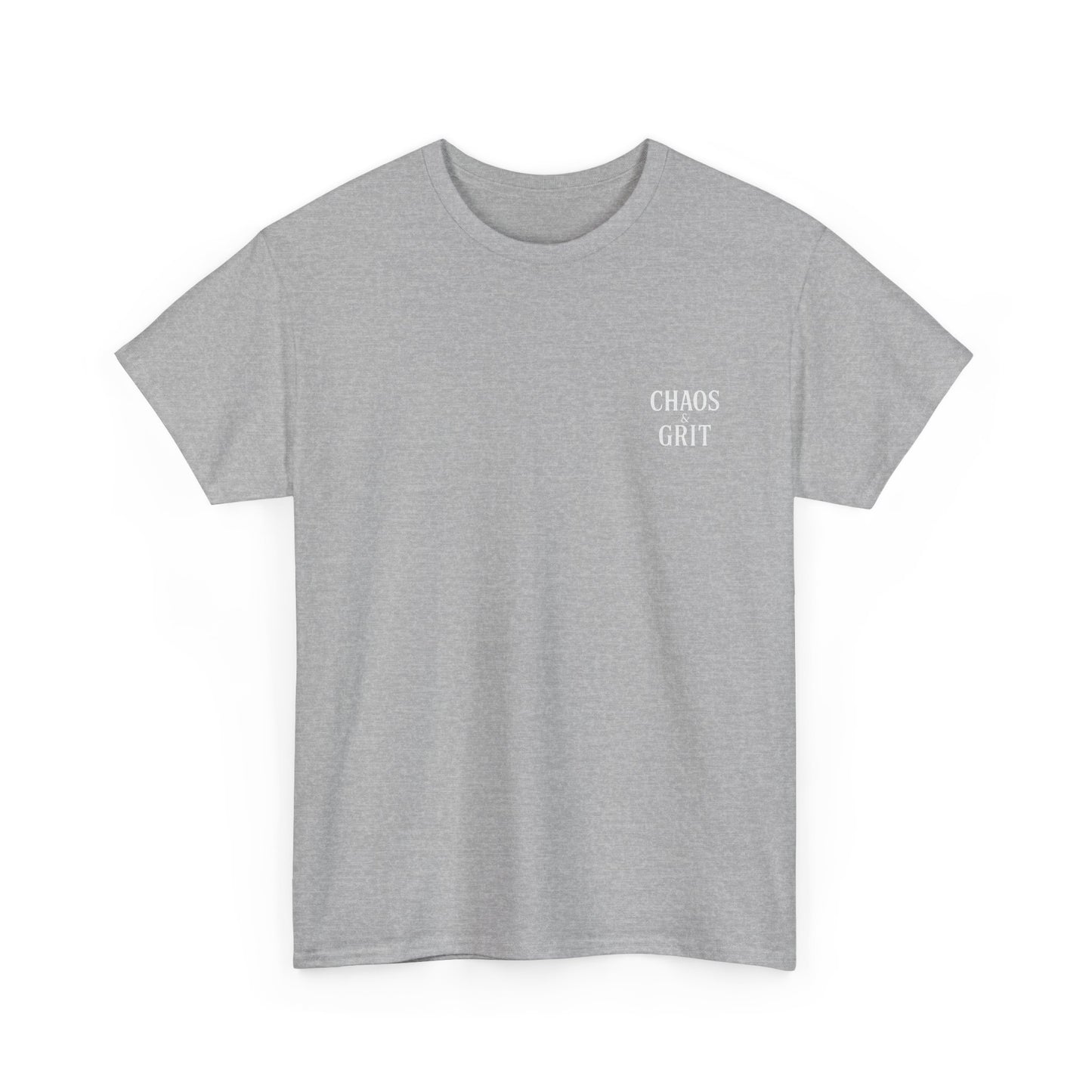 Chaos & Grit Unisex Heavy Cotton Tee – Motivational Streetwear, Everyday Inspiration, Comfortable Gift for Dreamers and Doers