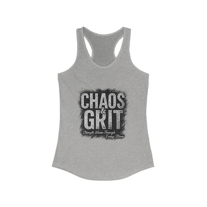 Chaos & Grit Women's Tank – Motivational Fitness Top, Activewear Gift, Casual Workout Shirt