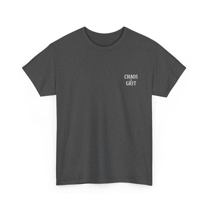 Chaos & Grit Unisex Heavy Cotton Tee – Motivational Streetwear, Everyday Inspiration, Comfortable Gift for Dreamers and Doers