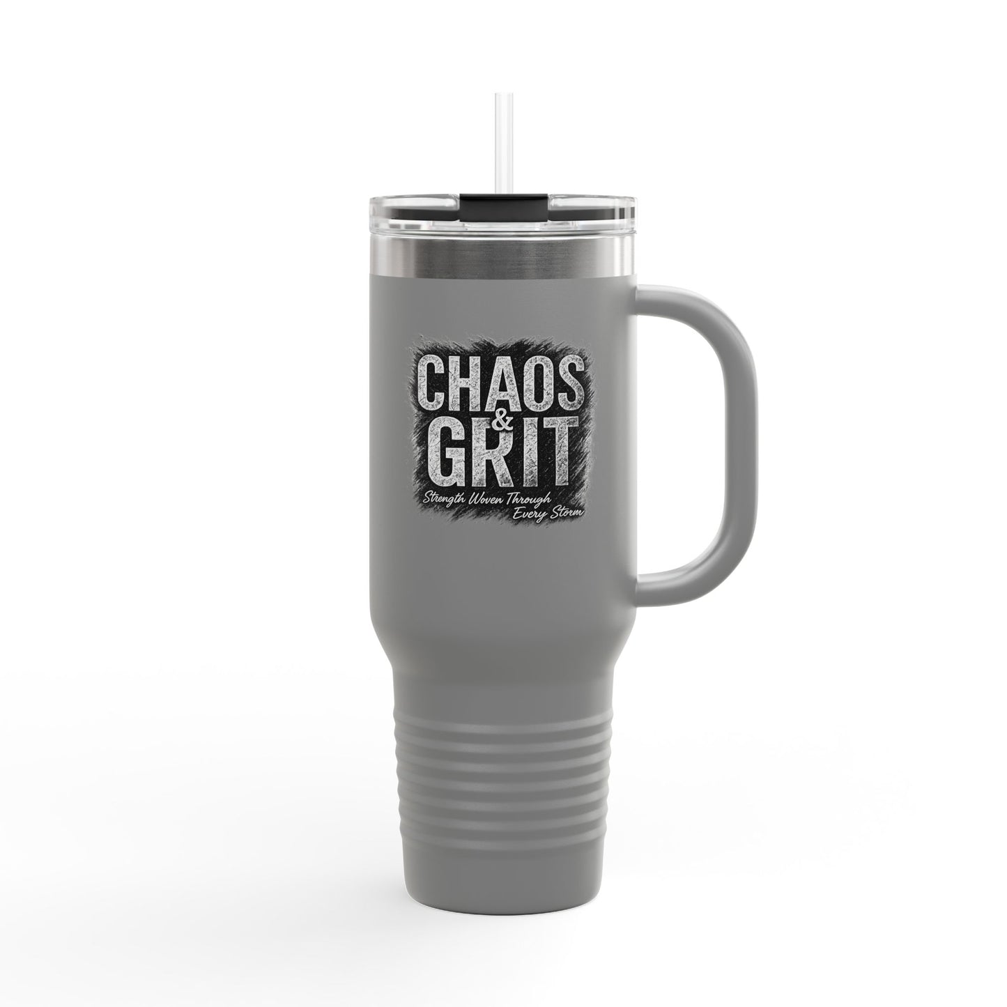 Chaos & Grit 40oz Insulated Travel Mug – Motivational, Durable, Adventure-Ready Drinkware